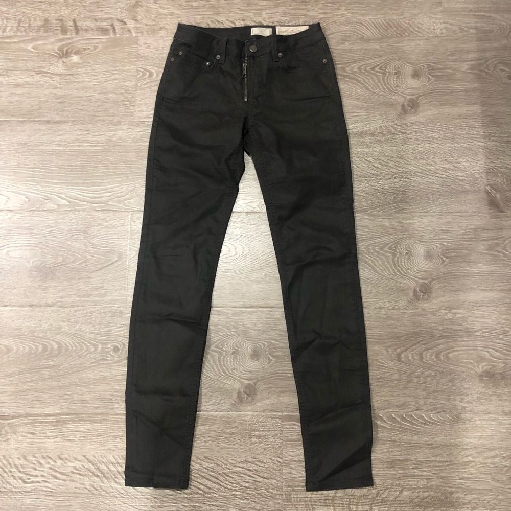 All Saints Track Low Rise Coated Ankle Skinny Jeans Gray Denim Pants 25 - Picture 3 of 6